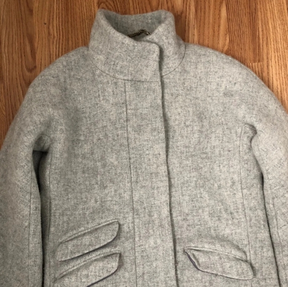 J. Crew Stadium Cloth Wool Cocoon Coat Grey - Picture 4 of 6